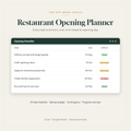 Restaurant opening planner with opening checklist and startup budget
