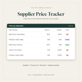 Supplier price tracker spreadsheet for restaurants showing price rises